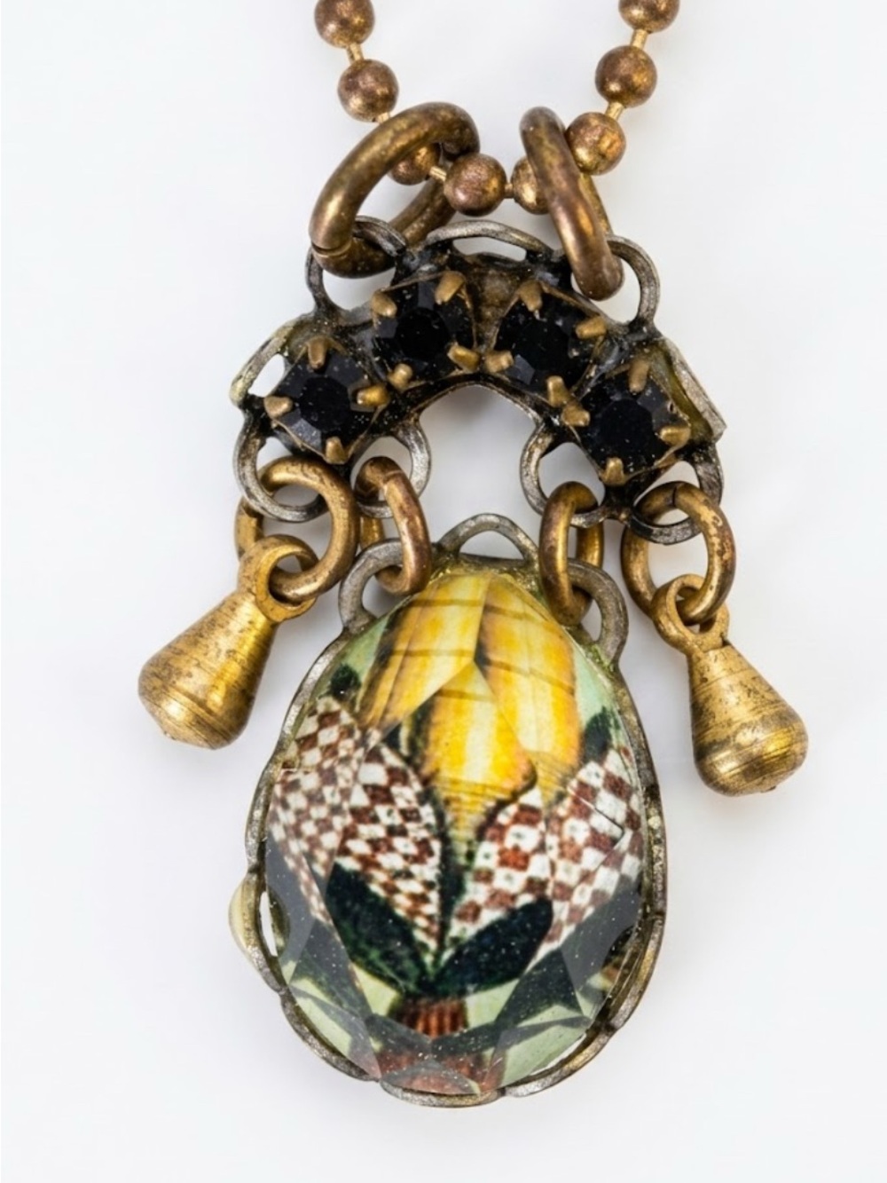 Ayalabar Triple Chain Mixed Media Necklace Set - Picture 3 of 7
